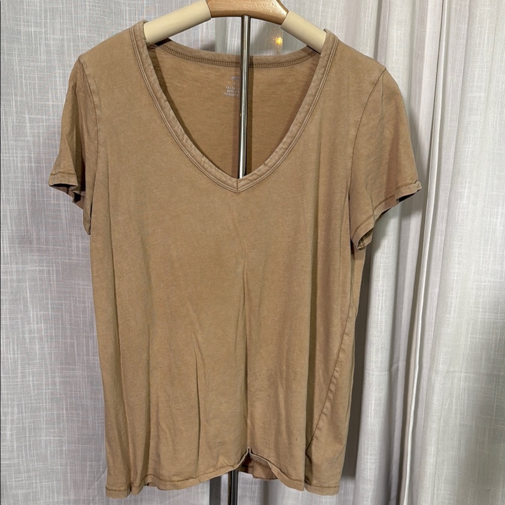 Aerie Tan Fitted Short Sleeve Tee